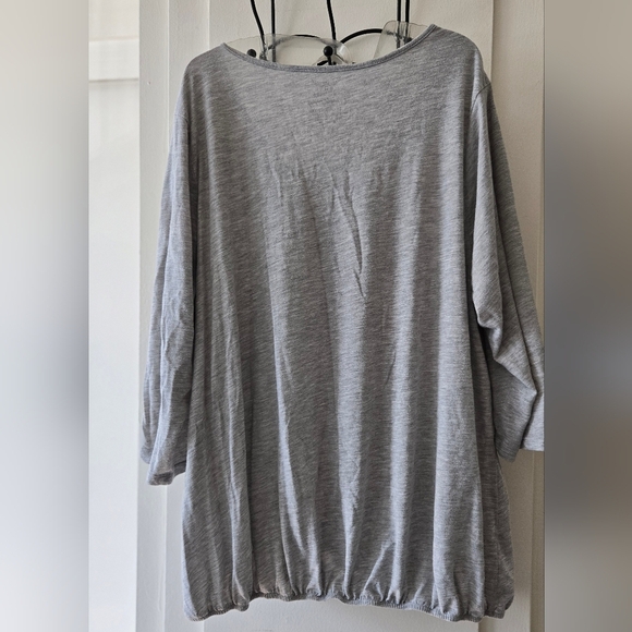 *3/$20 Faded Glory Gray 3/4 Sleeve Ruched Tunic - Picture 4 of 4